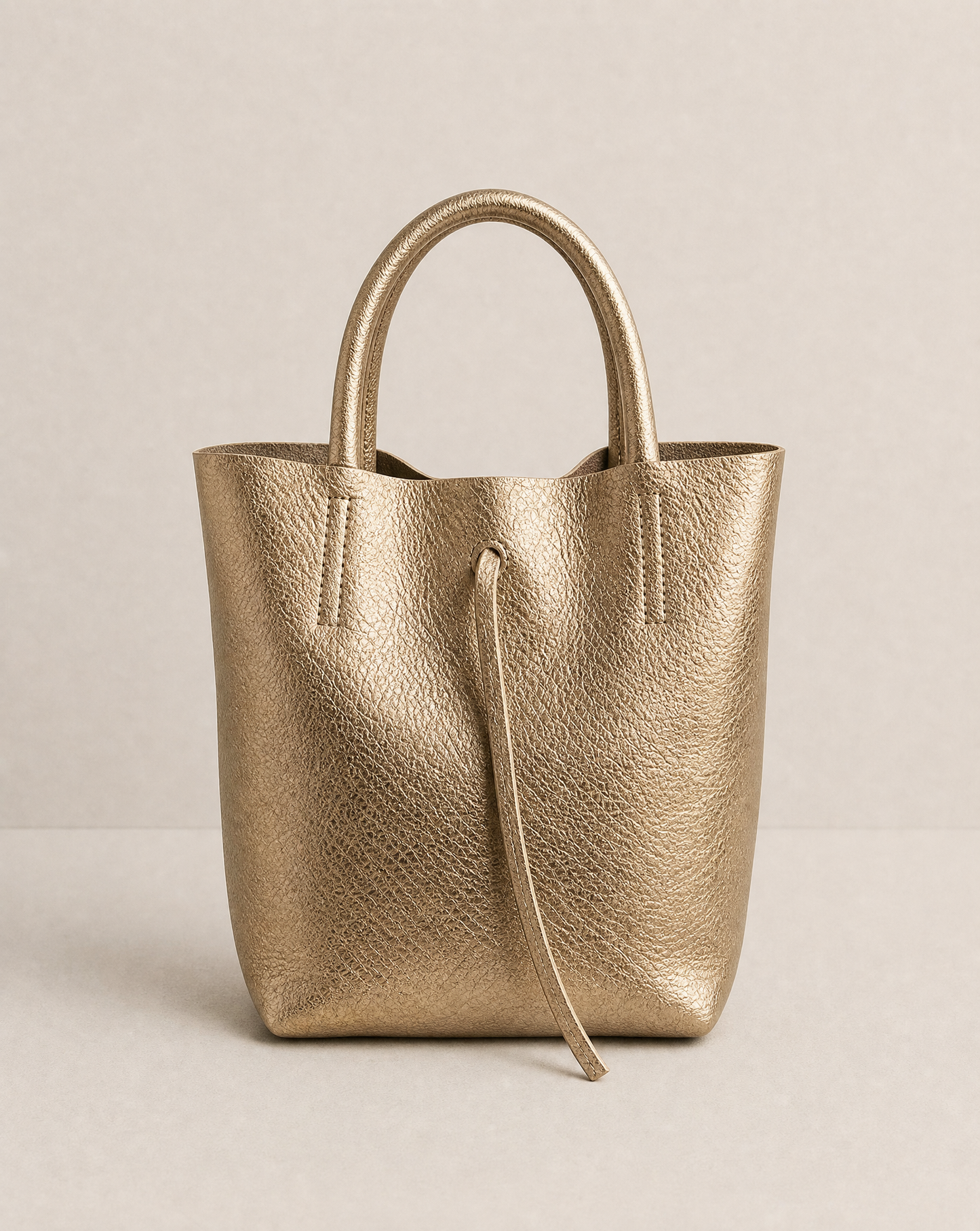 Mini Tote – Metallic Leather – Antique Gold