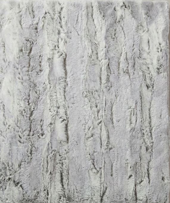 Aspen Throw in Silver, plush faux-fur blanket