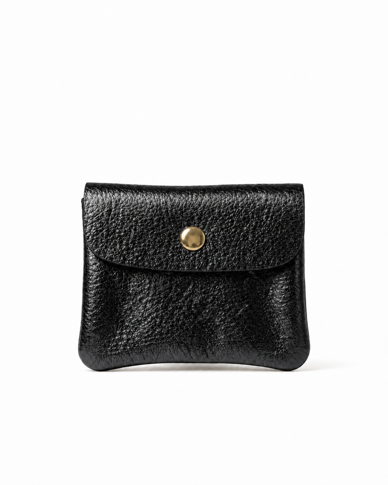 Mini Coin Wallet Metallic Black