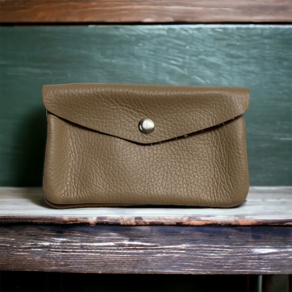 Coin Wallet - Pebble Leather - Khaki