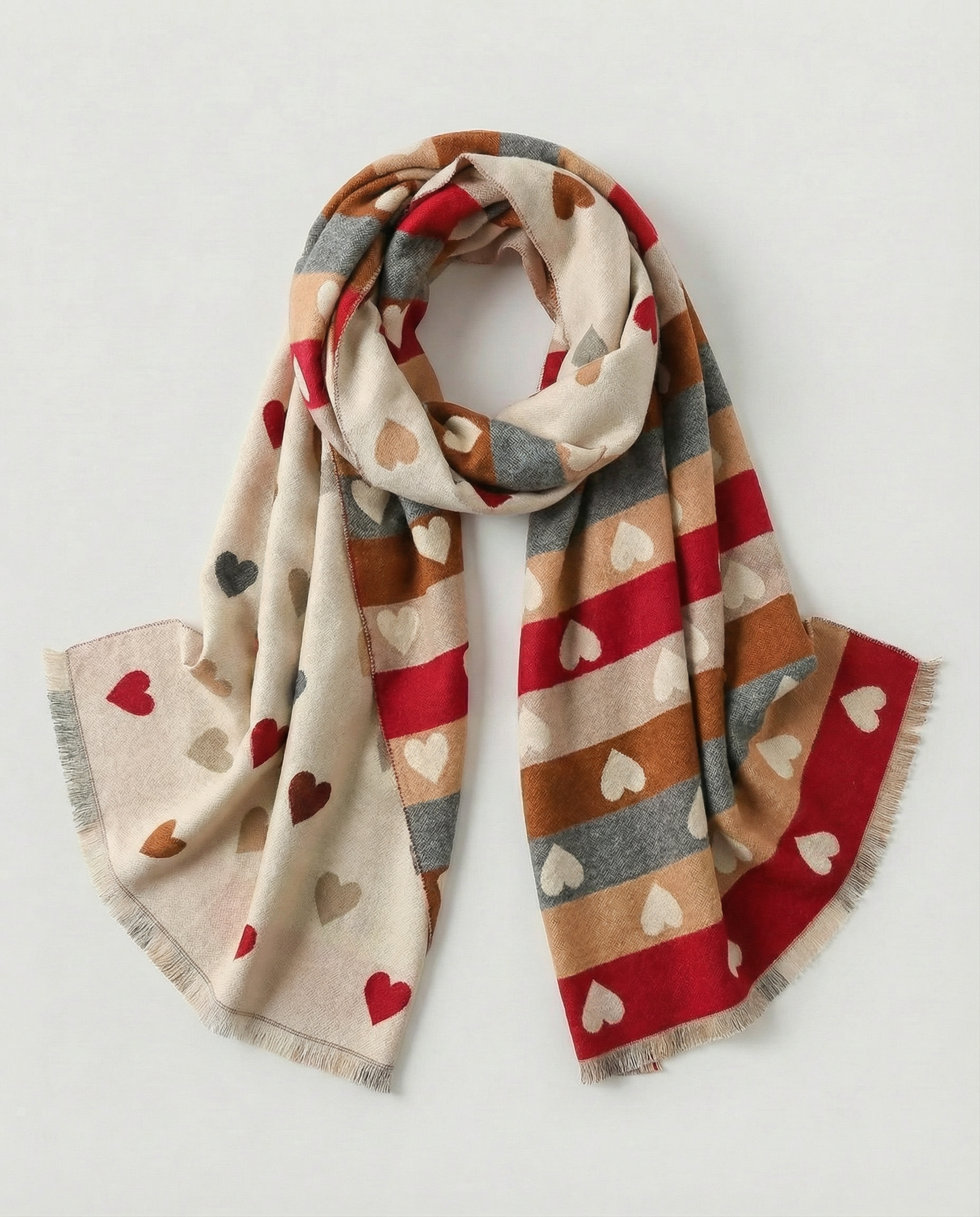 Wrap with heart pattern on a light gray background