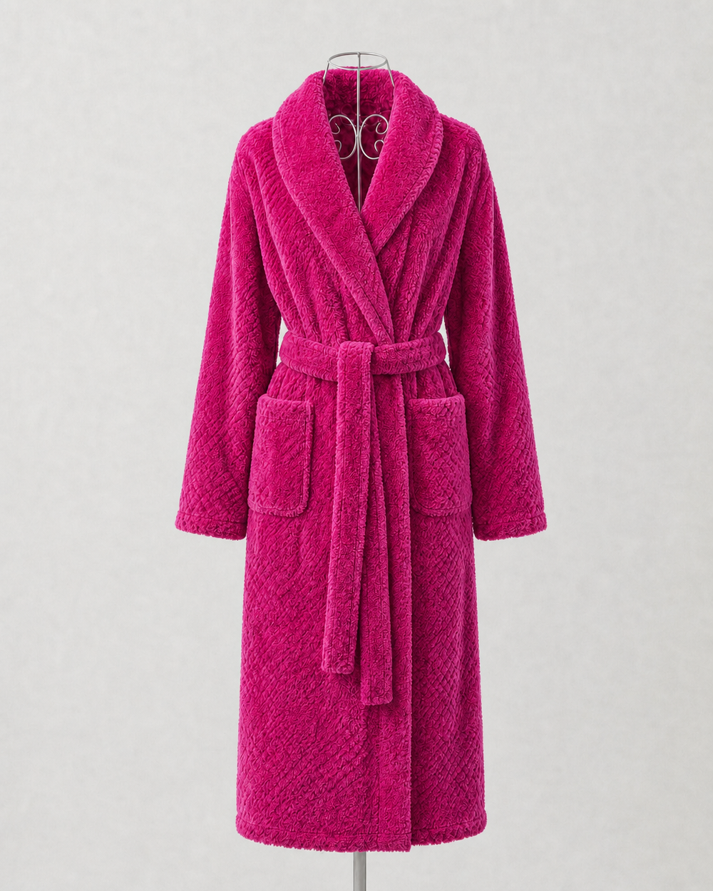 Magenta Kristine robe with a soft, cozy texture and plush feel.