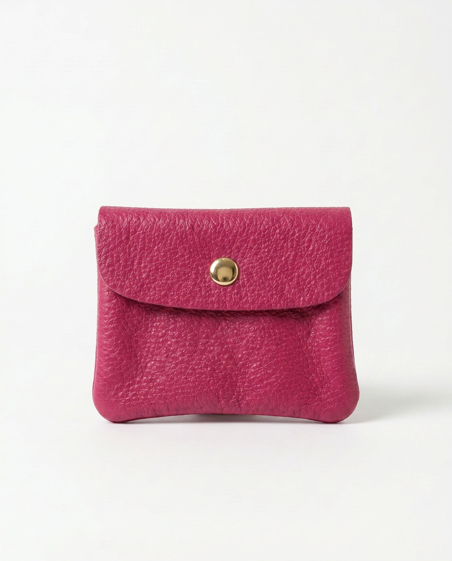 Wallet - Pebble Leather - Magenta mini