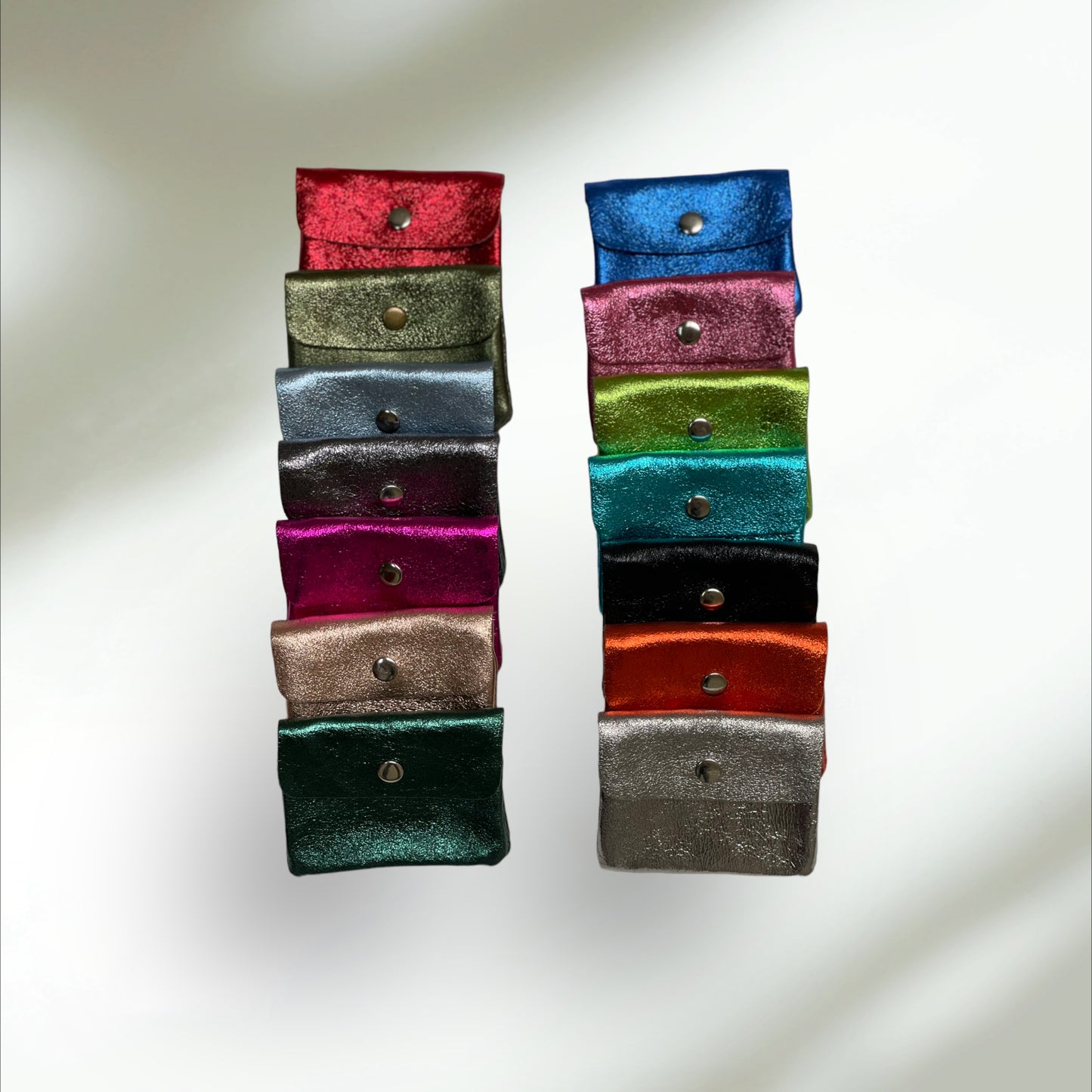 Mini Coin Wallet - Metalic Leather - Teal