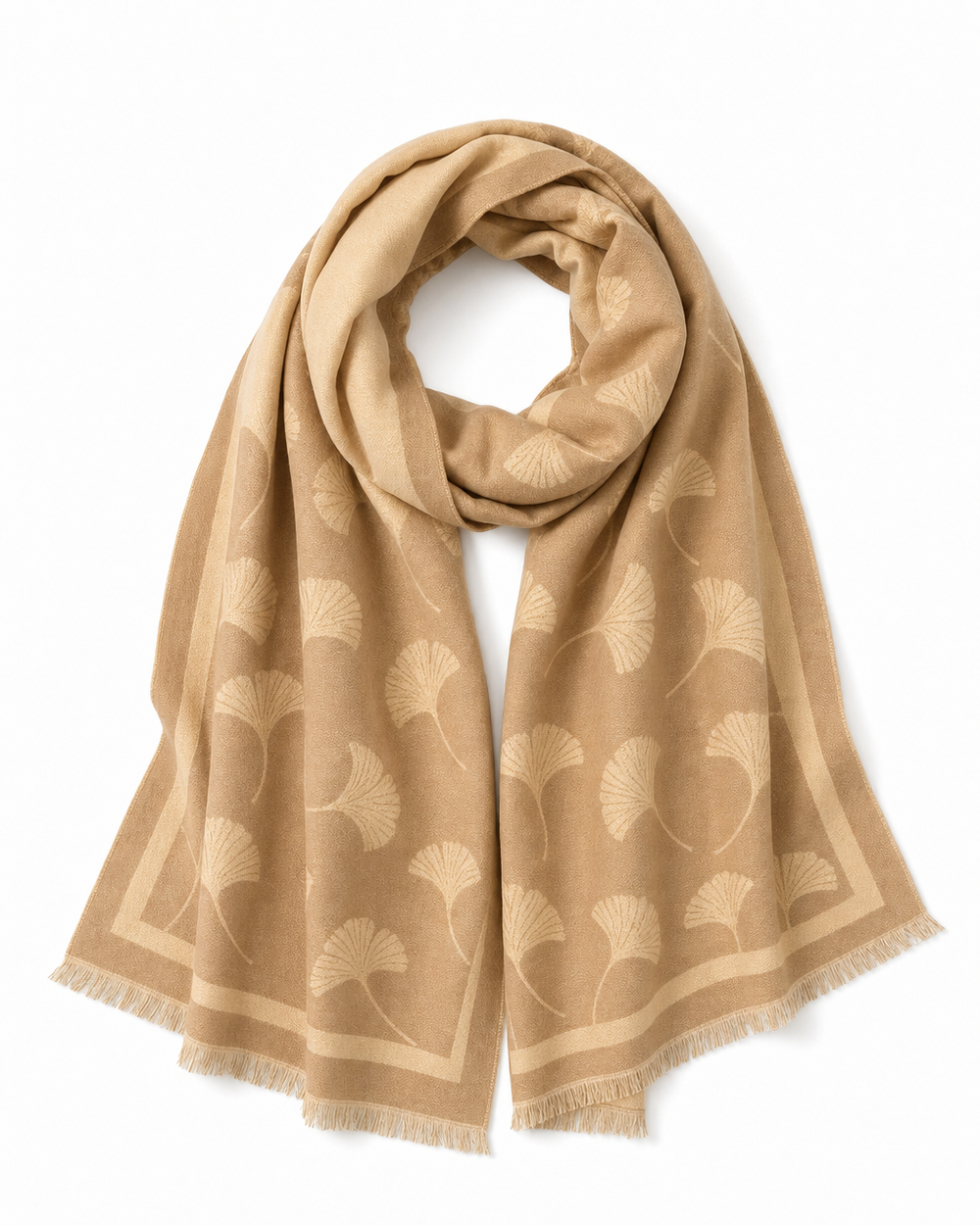 Mocha patterned wrap on a light gray background