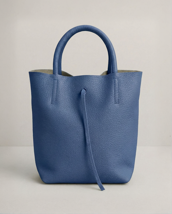 Mini Tote - Pebble Leather - Royal Blue