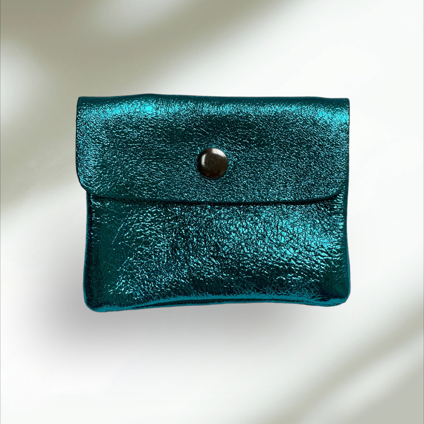 Mini Coin Wallet - Metalic Leather - Teal