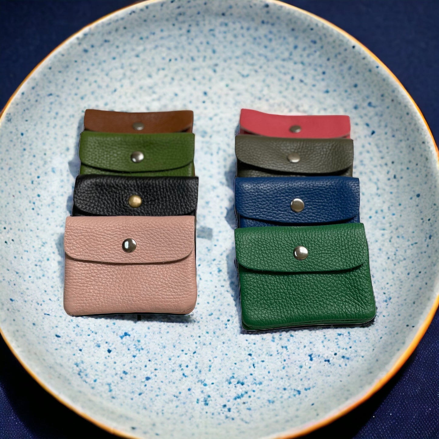 Mini Coin Wallet - Pebble Leather - Moss Green