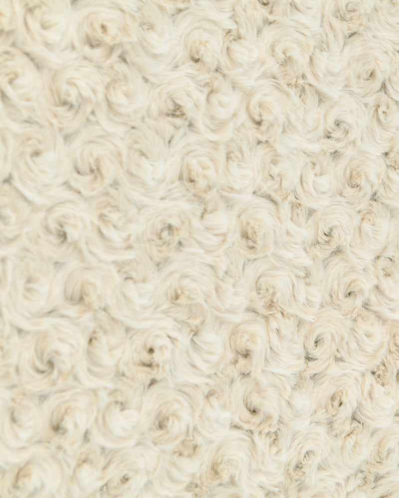 Rosebud Duotone Throw in Cream & Sahara, close-up of the plush rosebud texture