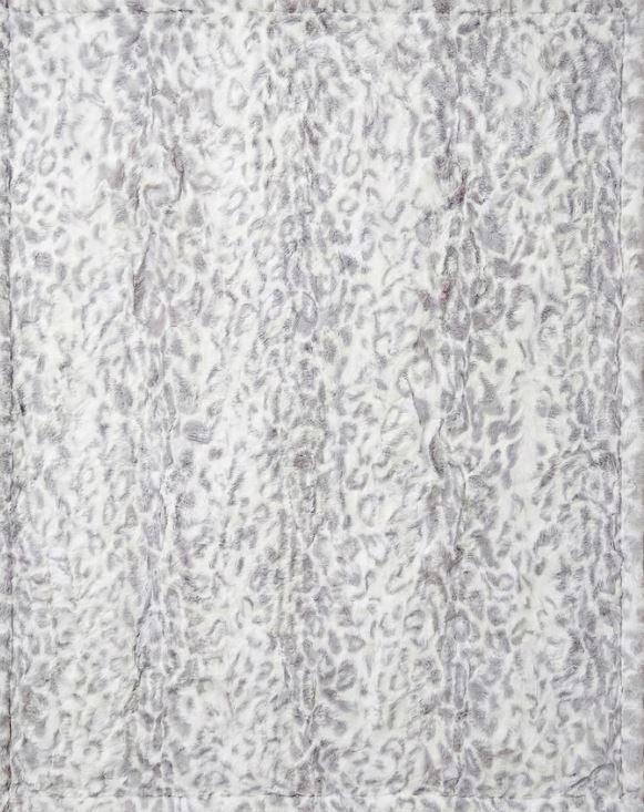 Wild Jacquard Throw in Silver, plush faux-fur blanket