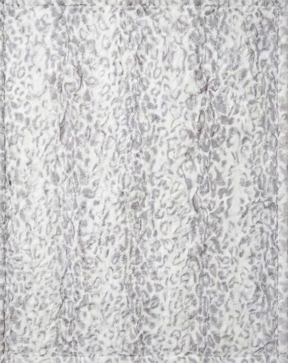 Wild Jacquard Throw in Silver, plush faux-fur blanket