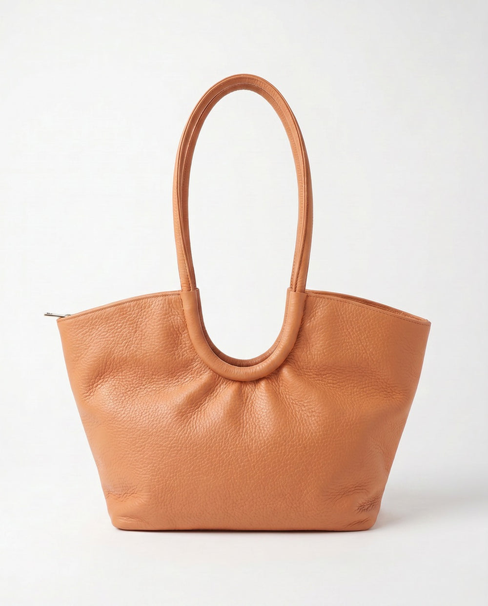 Valdora shoulder tote in Albicocca full-grain Italian leather by Tourance
