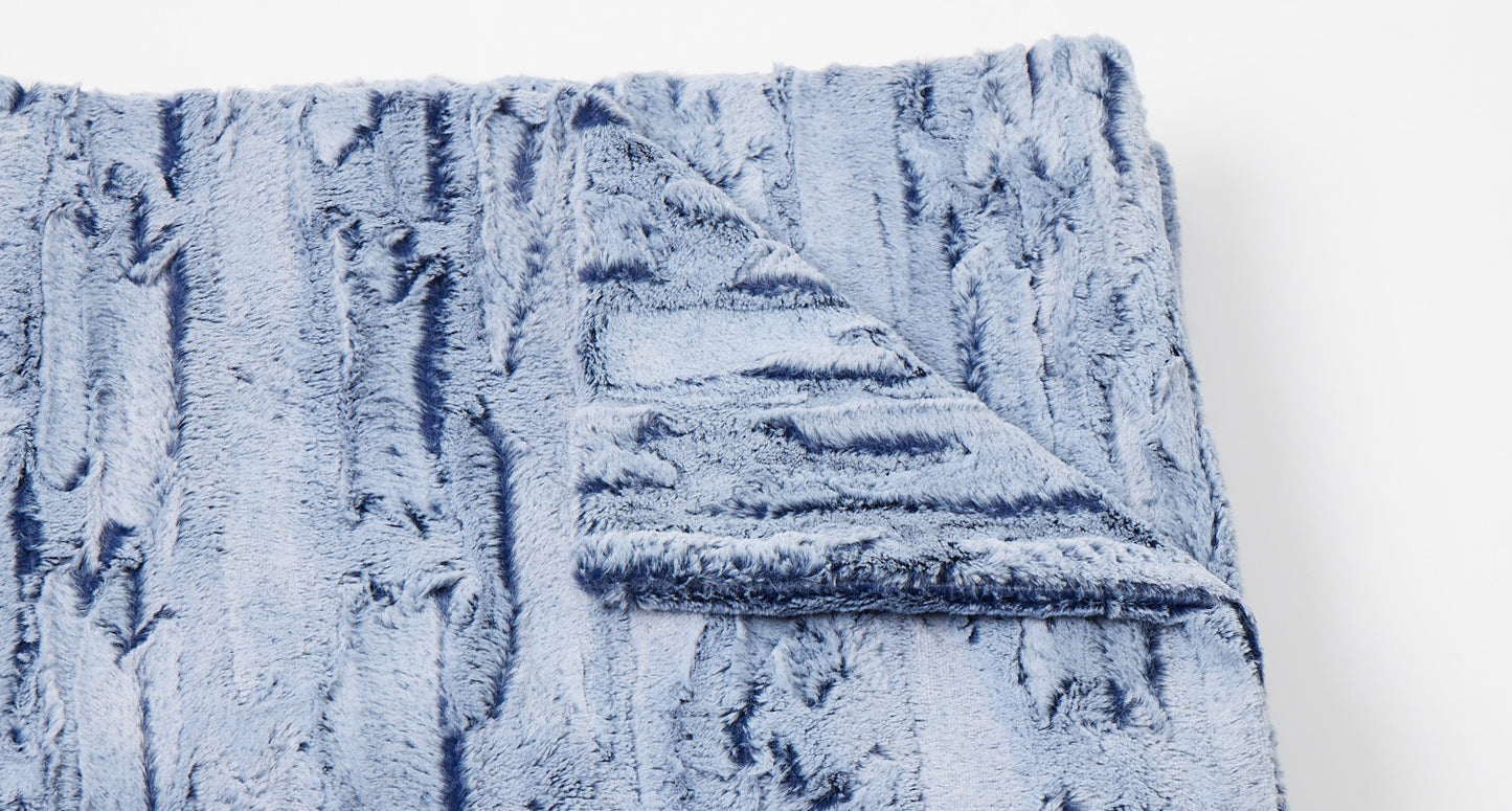 Aspen Throw in Chambray with zoomed shot