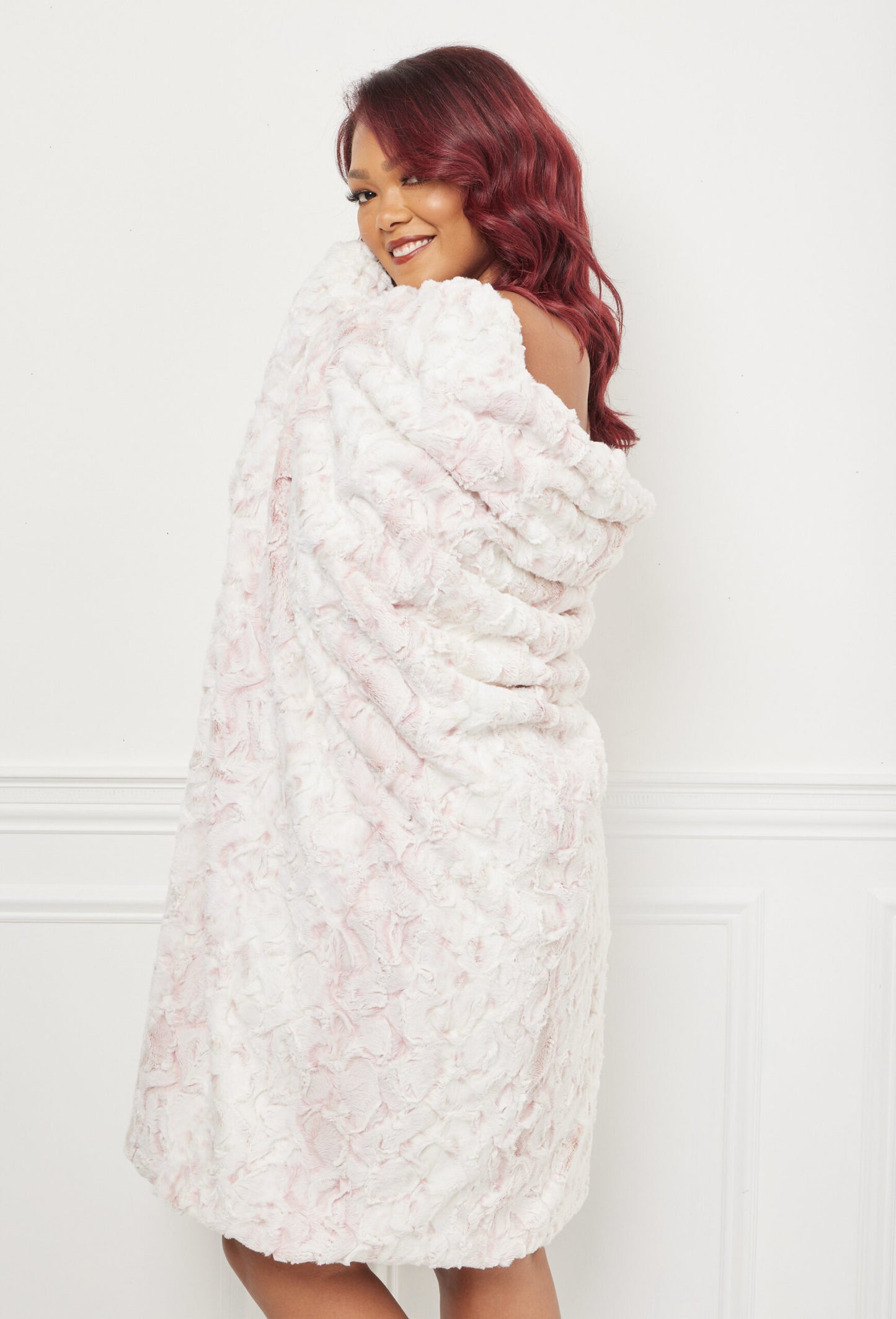 Woman with a Rose Water color throw blanket from top to bottom