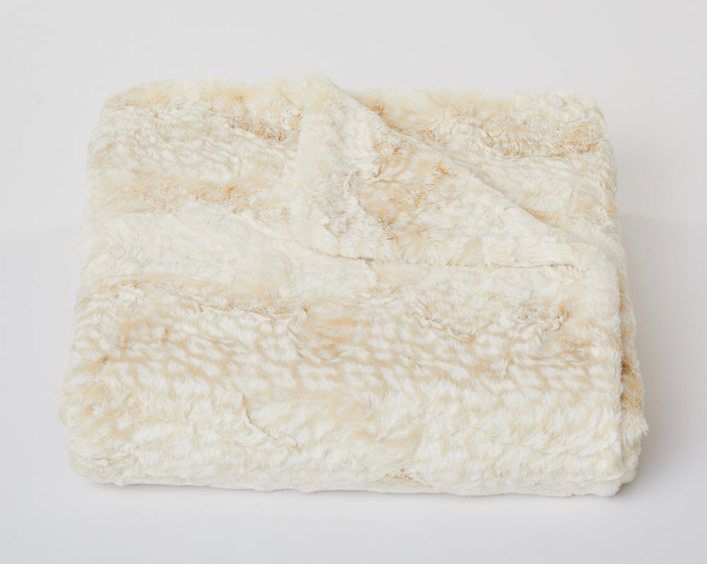 Siberian Leopard Throw – Cream and Beige