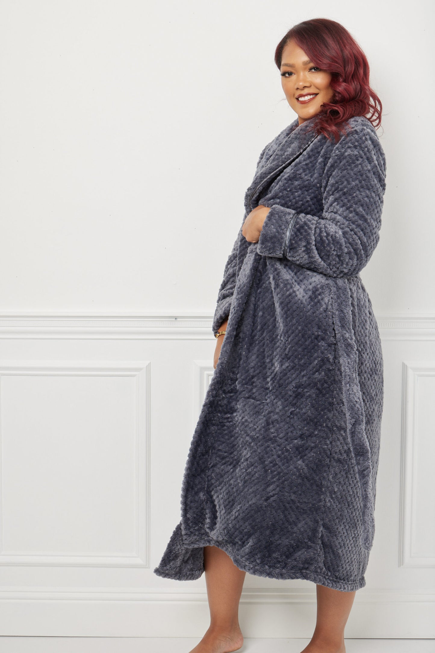 Charcoal Kristine Robe Front Shot