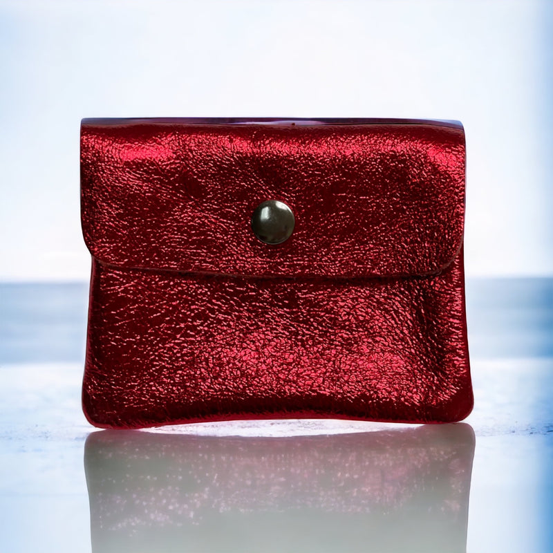 Mini Coin Wallet - Metalic Leather