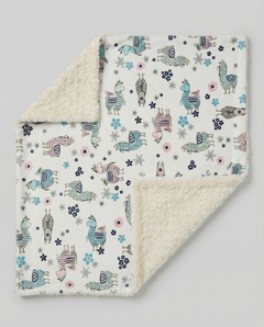 Baby Blanket - Llama & Ivory Rosebud, view 2