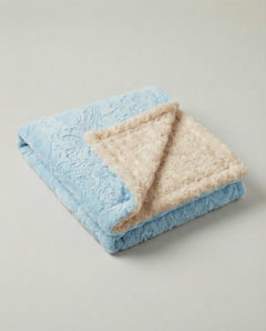 Paisley Baby Blanket - Blue & Ivory, view 2