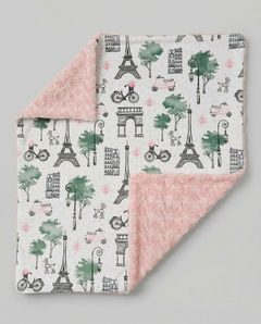 Baby Blanket - Eiffel Tower & Pink Rosebud, view 2