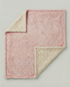 Baby Blanket - Paisley Embossed Pink & Ivory Rosebud, view 2