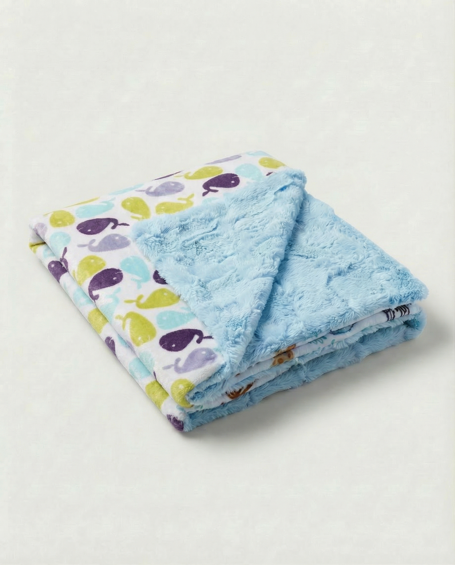Whales Baby Blanket - Blue