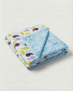 Whales Baby Blanket - Blue, view 2