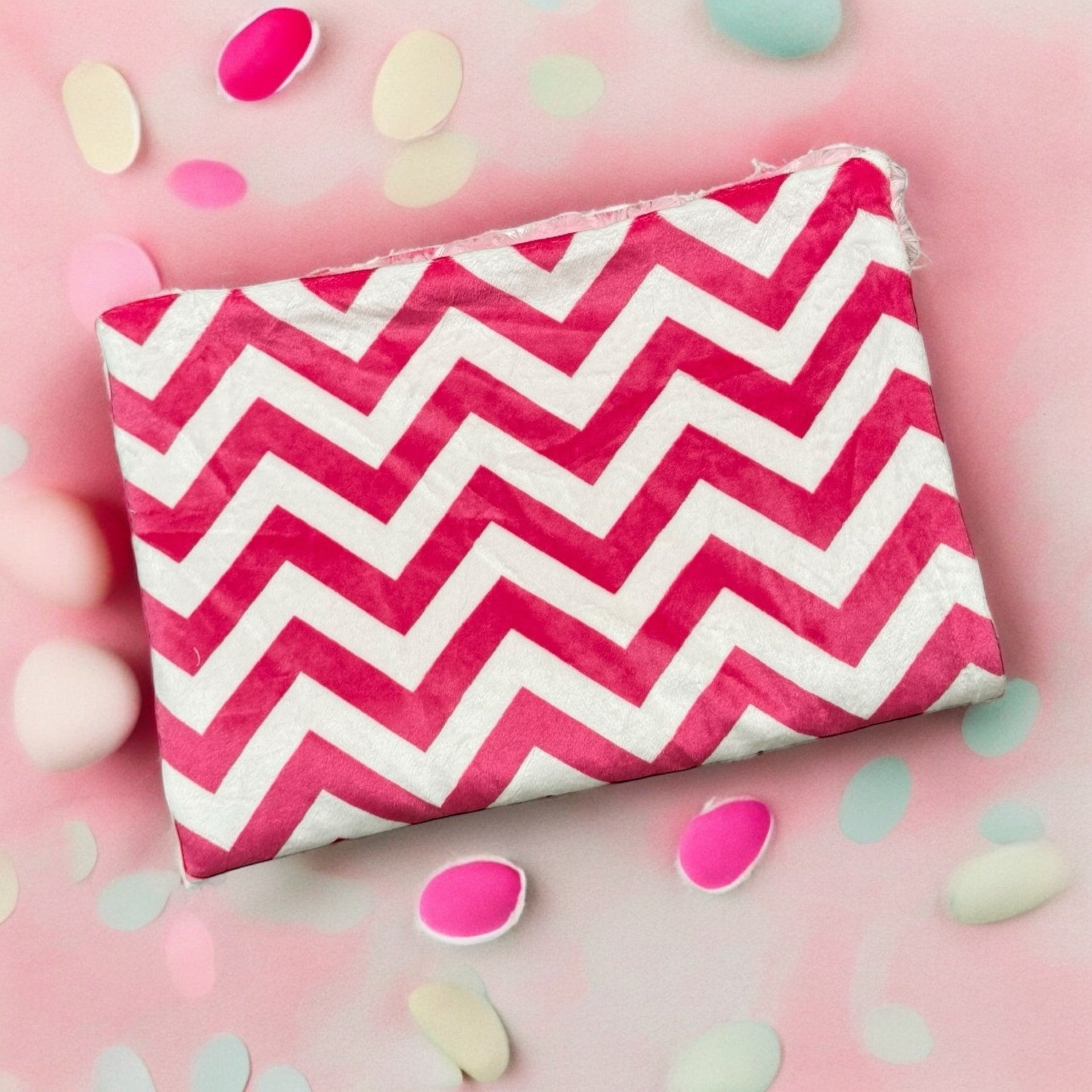 Chevron baby blanket in hot pink