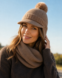 Chiara Hat & Neck Warmer - Cedar Brown, view 2