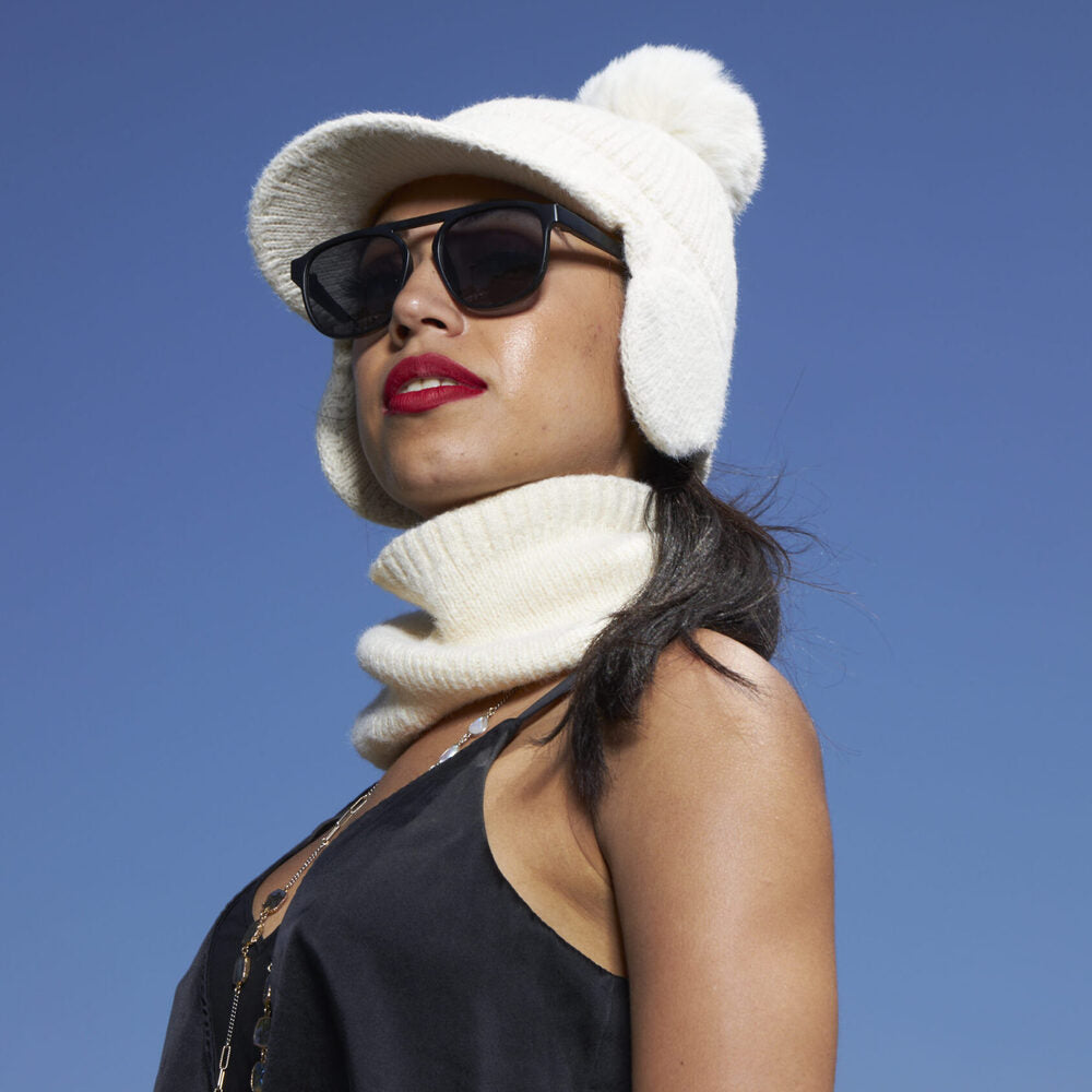 Chiara Hat and Neck Warmer – Ivory