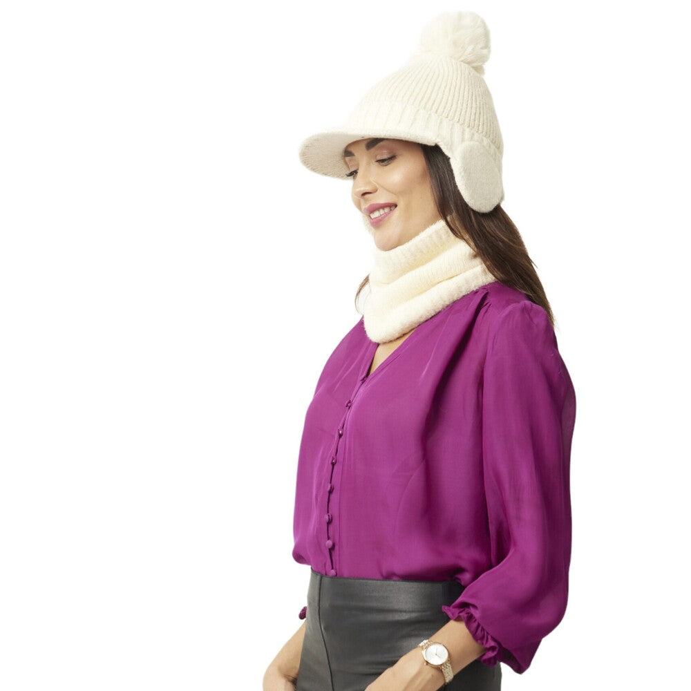 Chiara Hat and Neck Warmer – Ivory