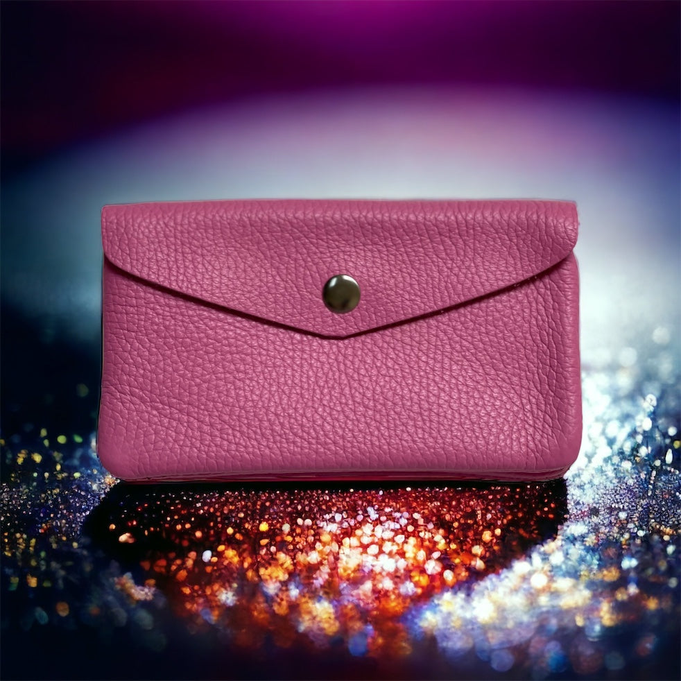 Coin Wallet - Pebble Leather - Magenta
