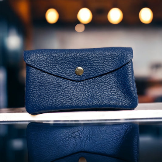 Coin Wallet - Pebble Leather - Navy