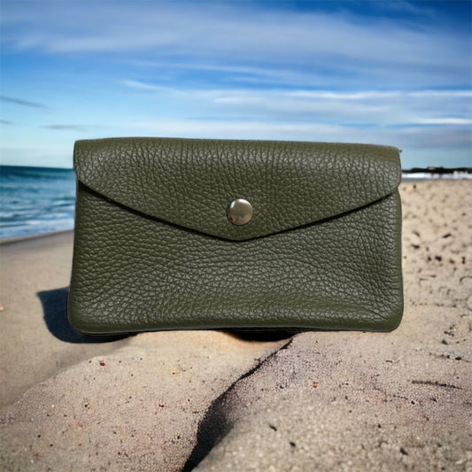Coin Wallet - Pebble Leather - Moss Green