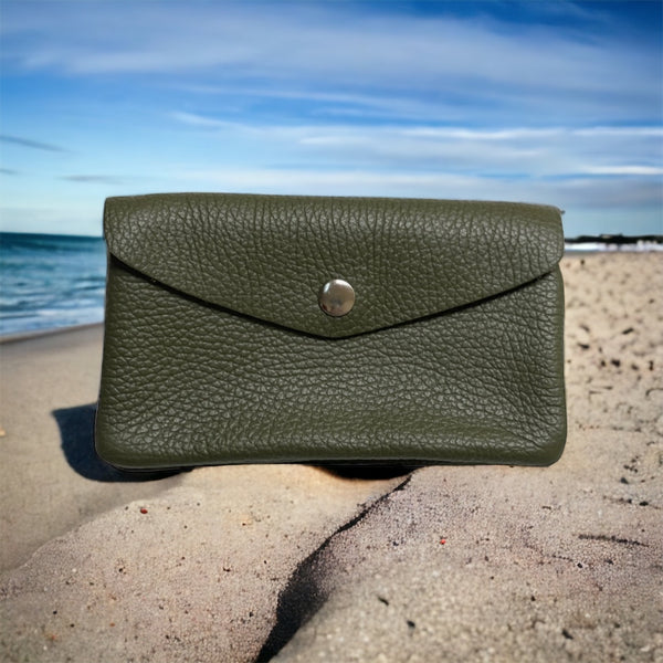 Coin Wallet - Pebble Leather - Moss Green
