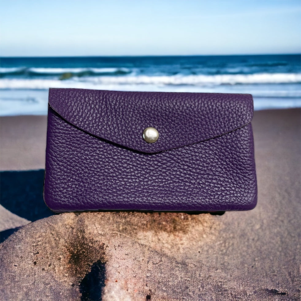 Coin Wallet - Pebble Leather - Purple