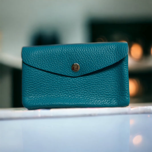Coin Wallet - Pebble Leather - Teal