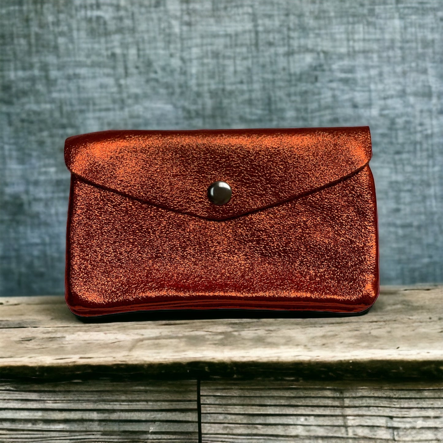 Coin Wallet - Metalic leather - Orange