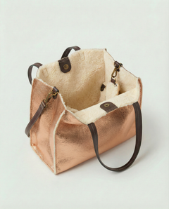 Metallic copper leather Paris tote bag available in Paris Tote and Mini Paris Tote sizes., view 2