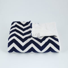 Chevron Baby Blanket - Navy & Ivory, view 2