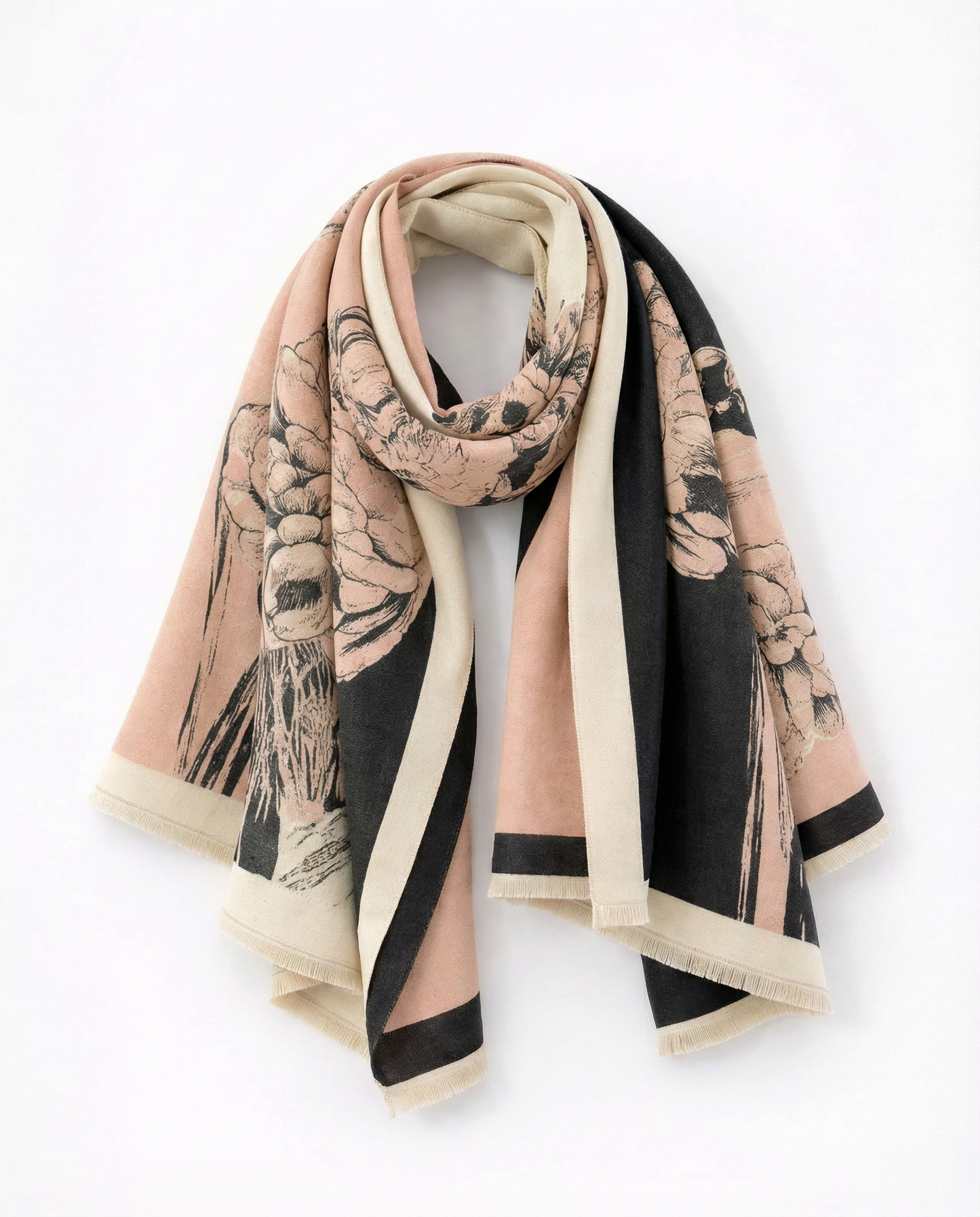 Wrap with floral pattern on a white background