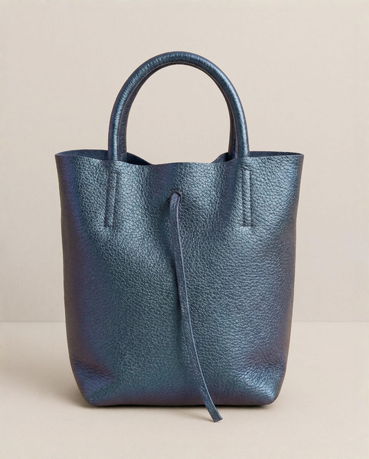 Mini Tote – Metallic Leather – Denim (Limited Edition)