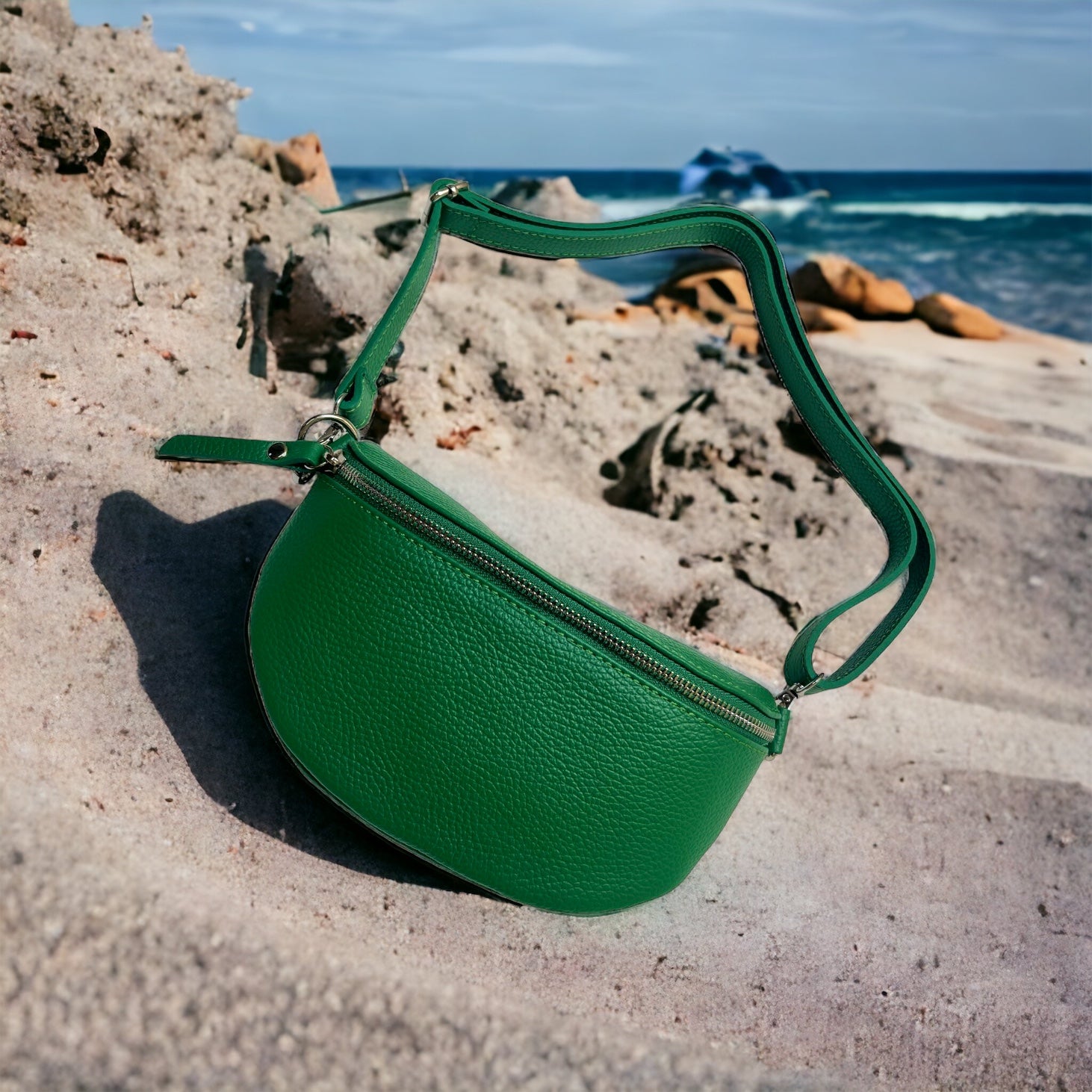 Fanny Bag Pebble Leather Green Tourance fanny-bag-pebble-leather-green-tourance