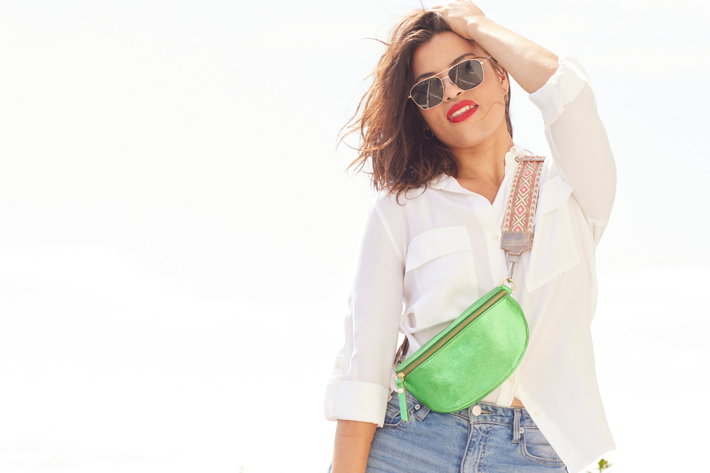 Fanny Bag - Metalic Leather - Green