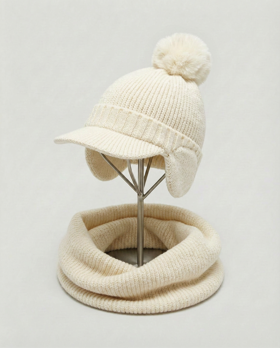Chiara Hat & Neck Warmer – Ivory
