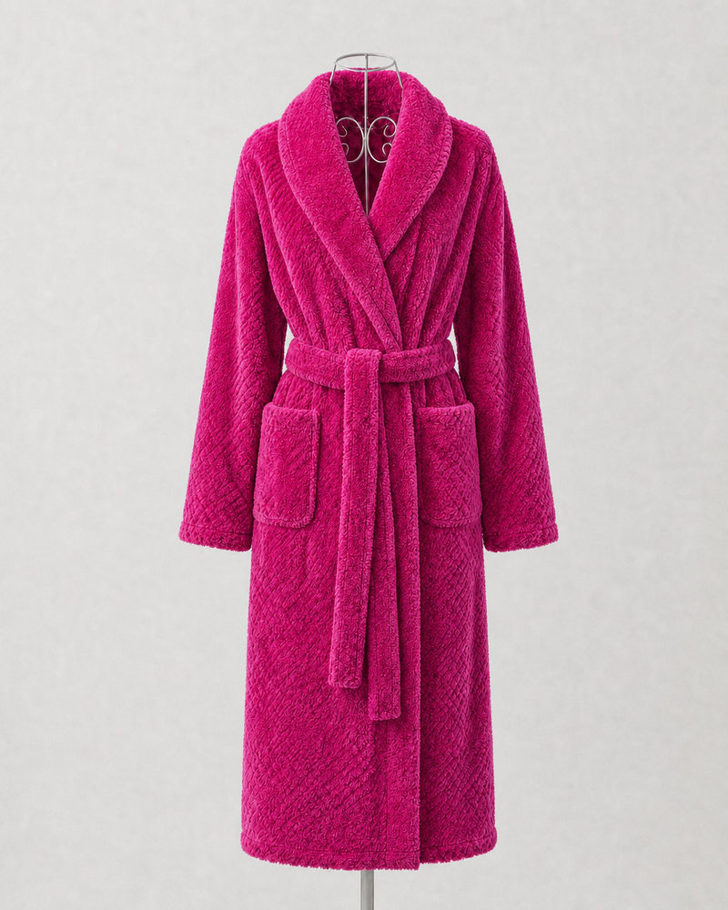 Magenta Kristine robe with a soft, cozy texture and plush feel.