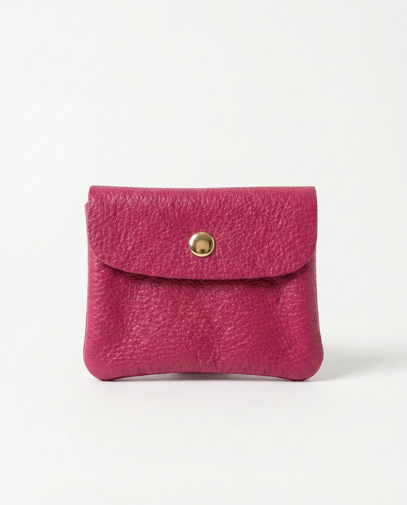 Wallet - Pebble Leather - Magenta mini