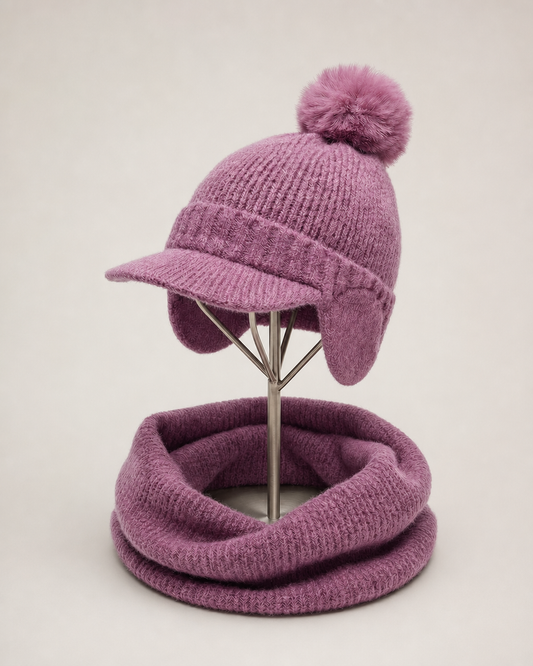 Chiara Hat & Neck Warmer – Mulberry