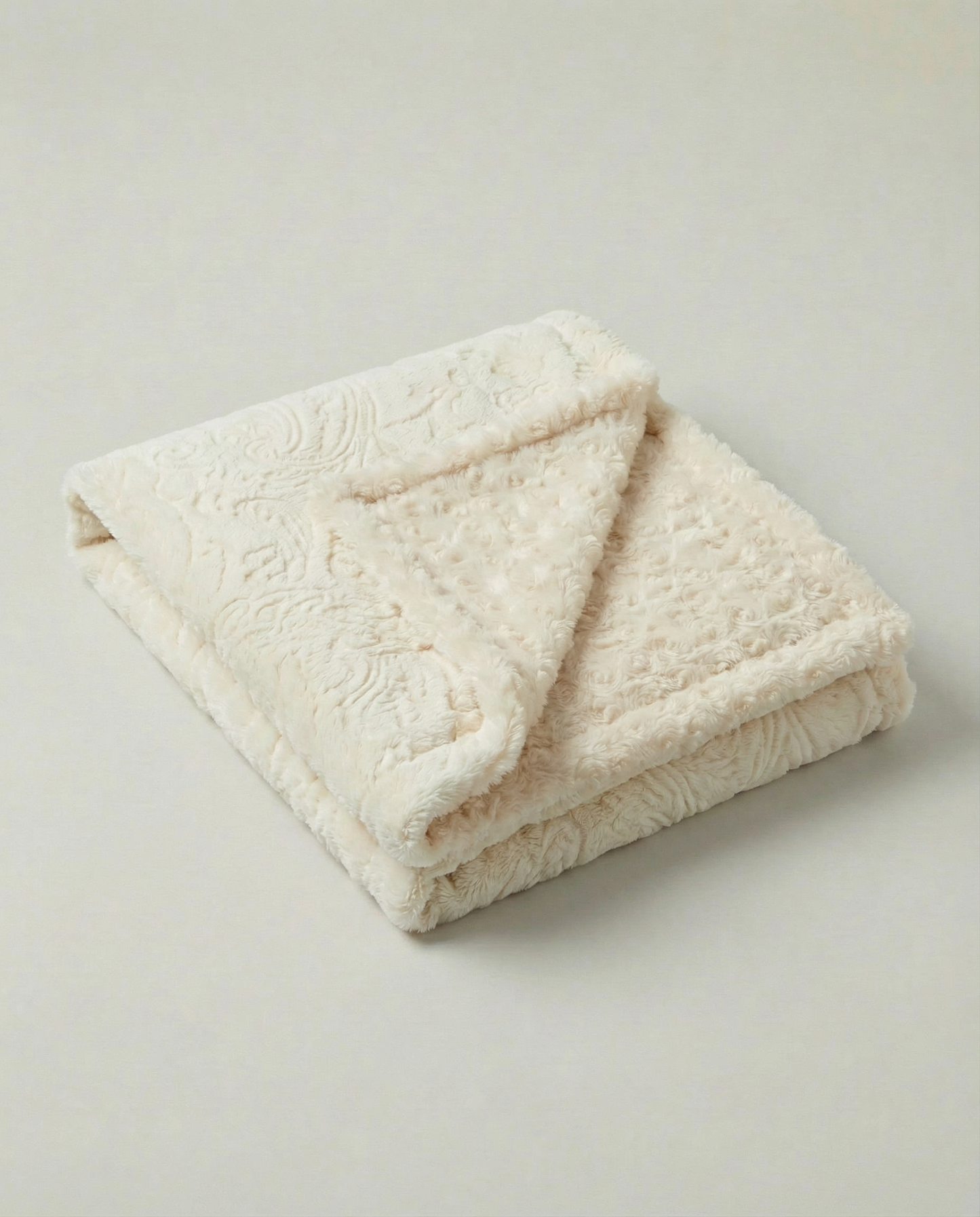 Paisley Throw in Embossed Beige