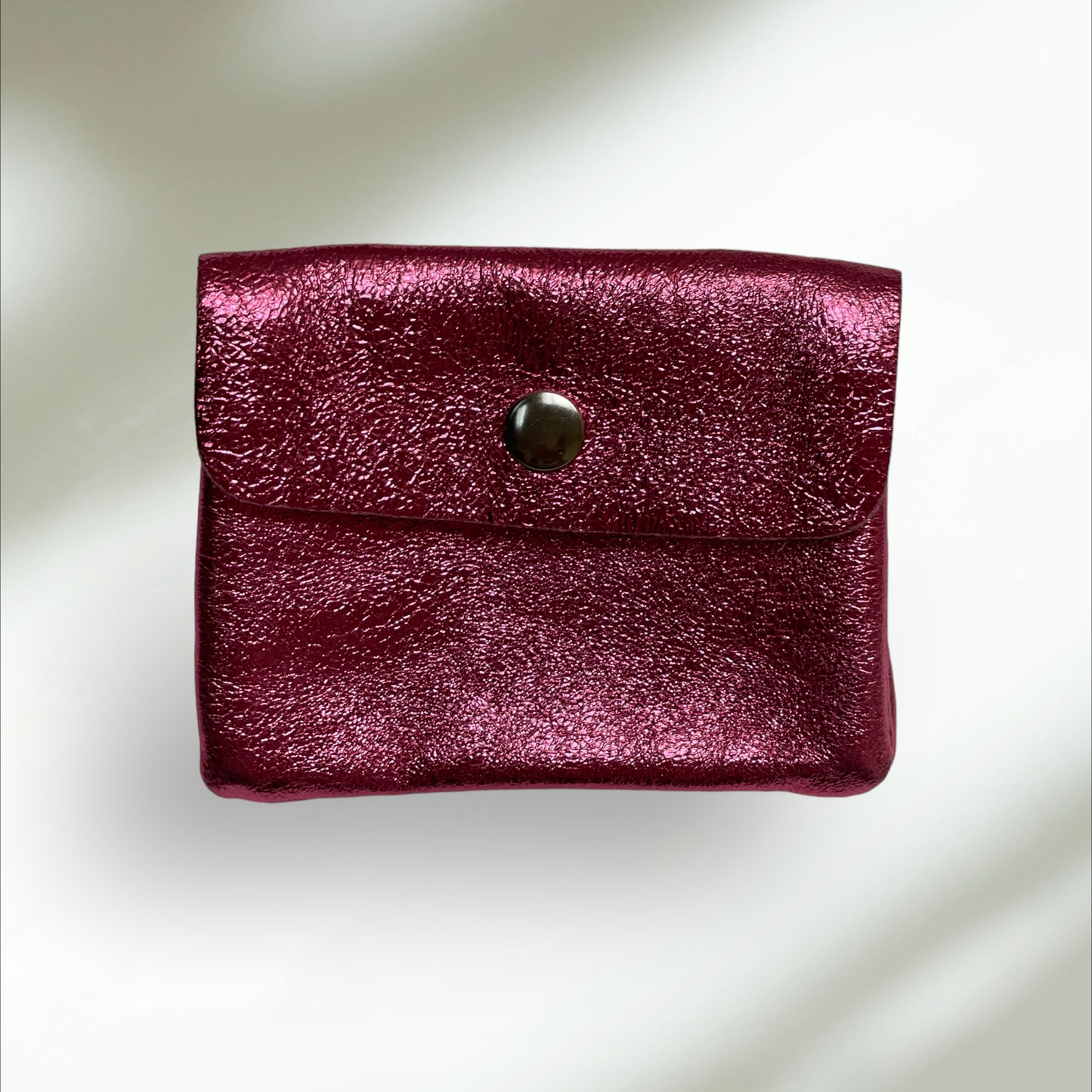 Mini Coin Wallet - Metalic Leather - Magenta